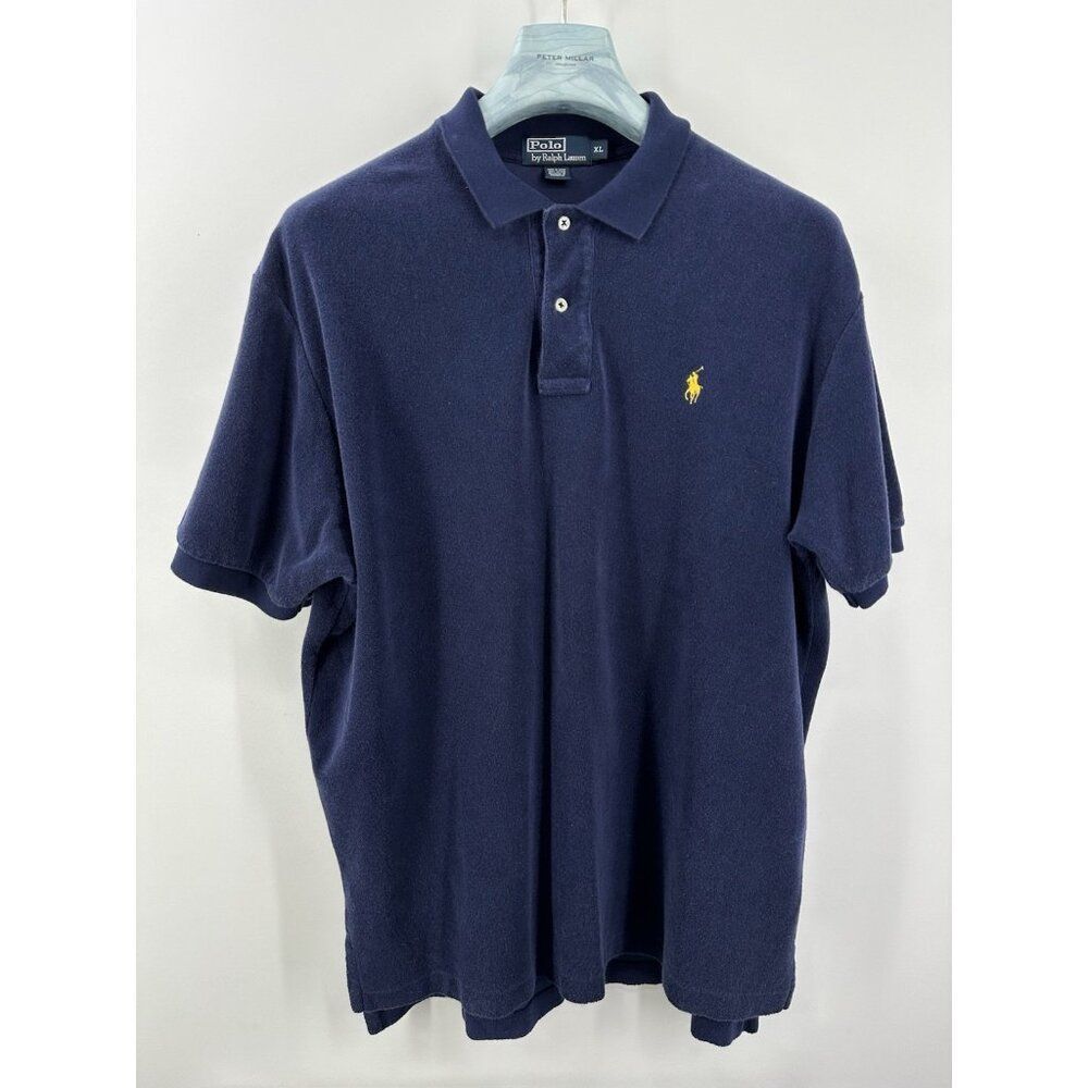 Polo Ralph Lauren Navy Terry Cloth Polo Size XL (X7)